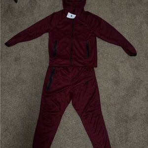 Nike Burgundy Hooded Tracksuit Set
